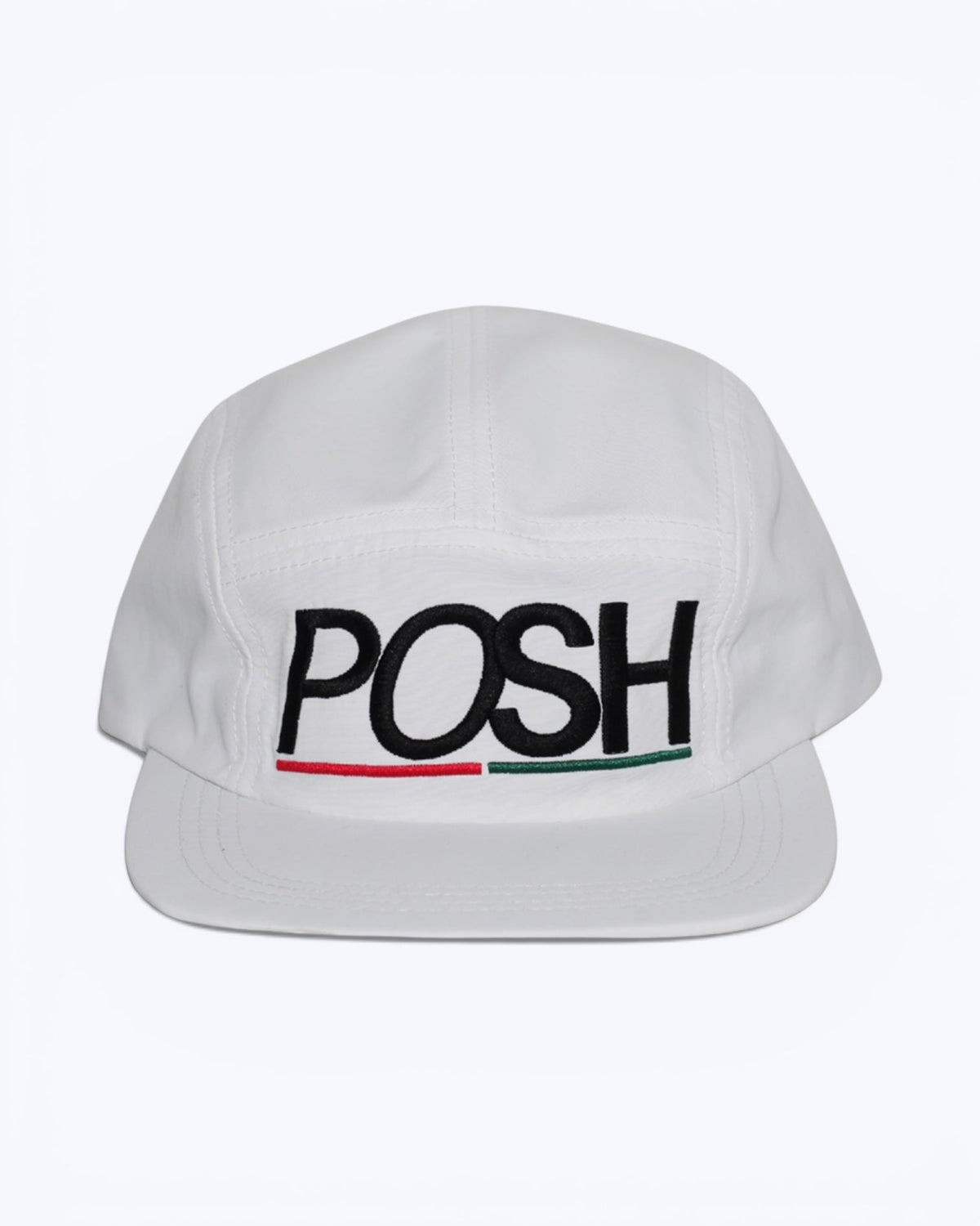White cap with 'POSH' logo on a white background