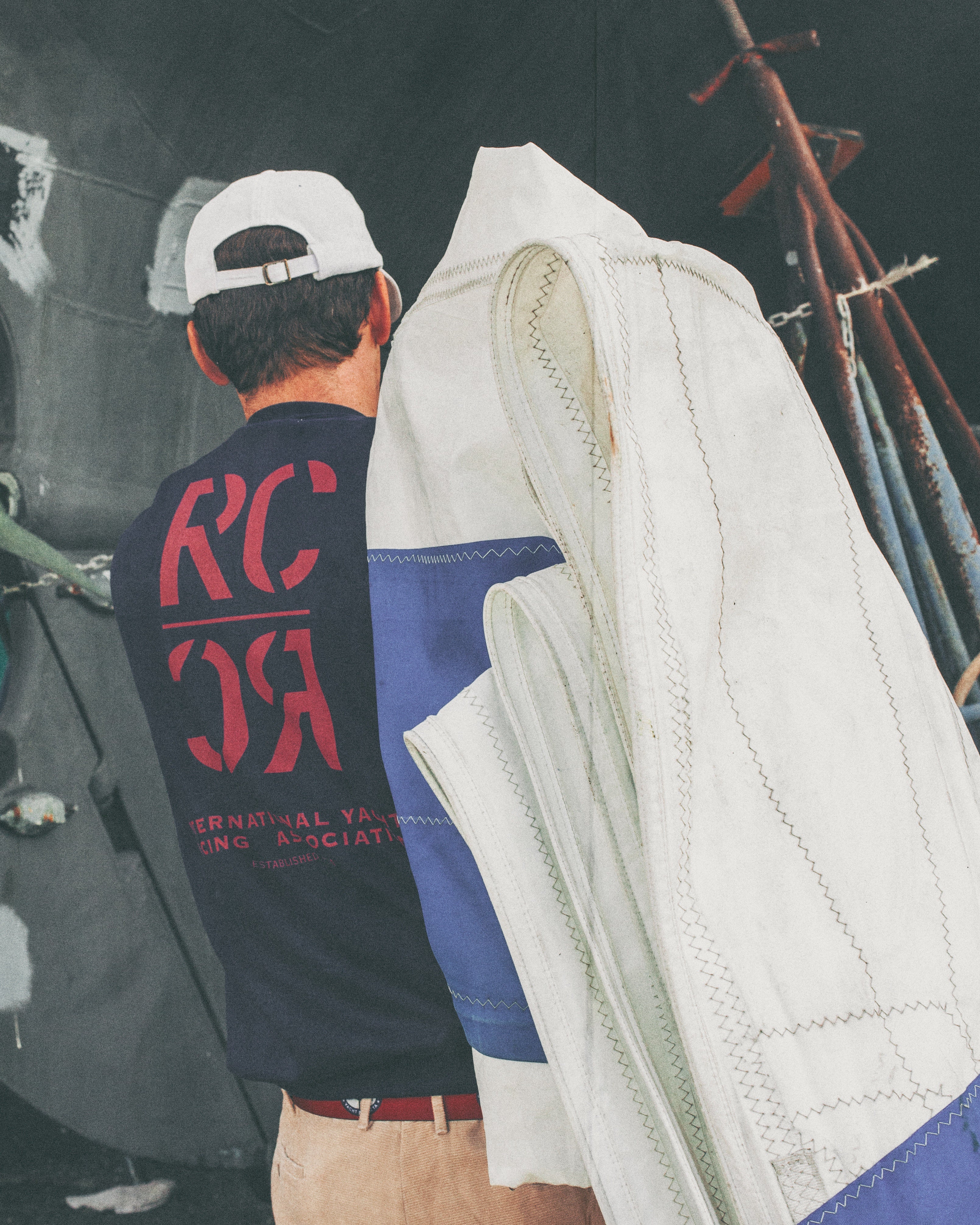 Navy IYRA sailing crewneck inspired by America’s Cup racing